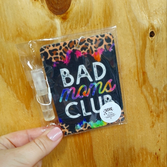 Bad Moms Club Leopard Print Felt Hanging Car Freshie - Picture 1 of 1